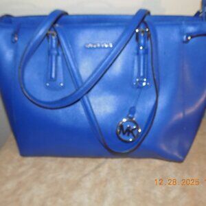 Michael Kors Large Blue Leather Eye Catching Bag